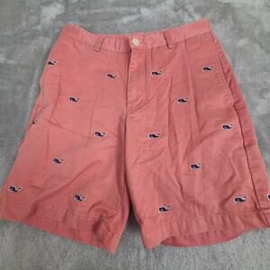 Vineyard Vines Chino Shorts Mens 30 Pink All Over Print Whale‎ Casual